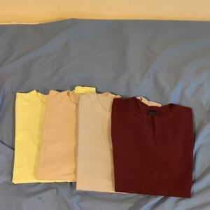 Banana Republic Short Sleeve Tees -  Lime, Tan, Gray And Burgundy Crew Tees